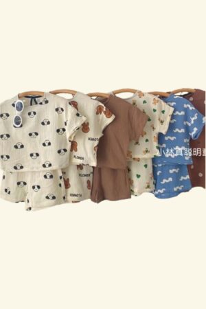 ست تیشرت شلوارک موسلین