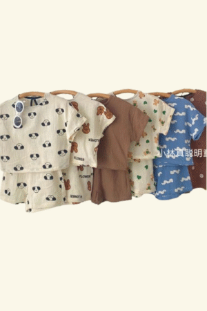 ست تیشرت شلوارک موسلین